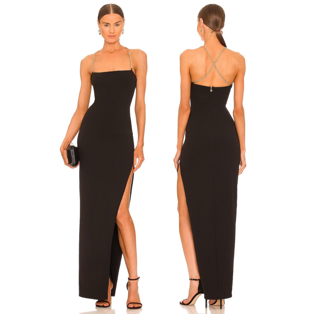 Nookie Estella Gown Maxi Dress Chain Strap Formal Gala Party Guest Prom Hoco Xs